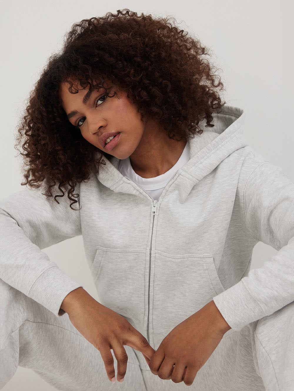 Womens Whitley Eco-Fleece Cropped Zip Hoodie - BLEH10502