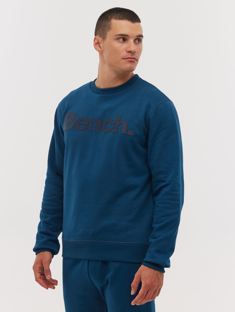 Tipster Perforated Logo Crew Neck Sweatshirt - Teal
