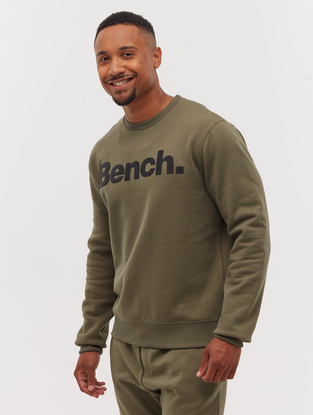 Tipster Perforated Logo Crew Neck Sweatshirt - Green