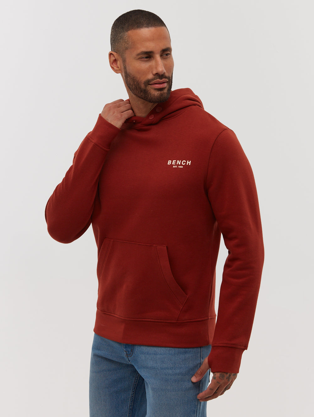 MOBBLEY Orange Hoodies Graphic Front Back Shot 4