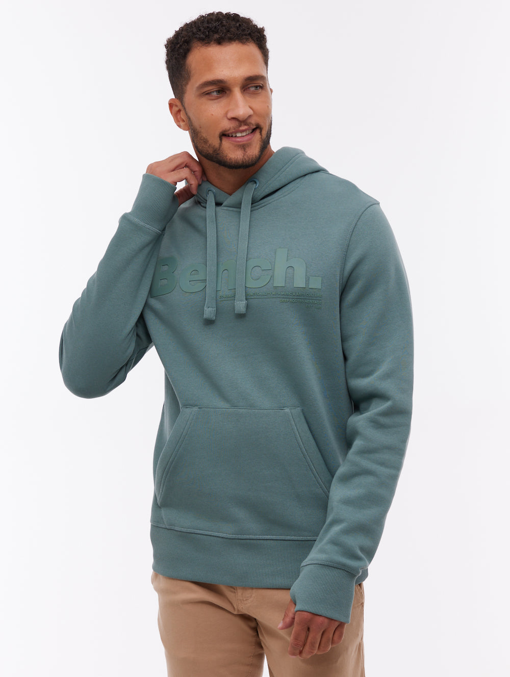 Trassi chandail à capuchon avec logo ton sur ton - Vert