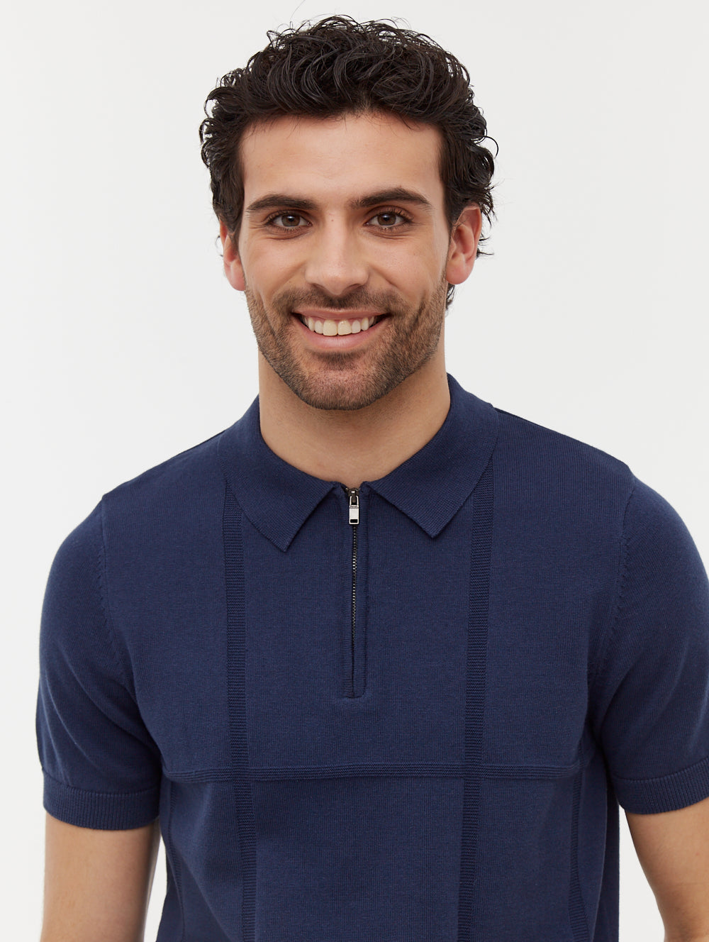 Navaro polo à motif quadrillé