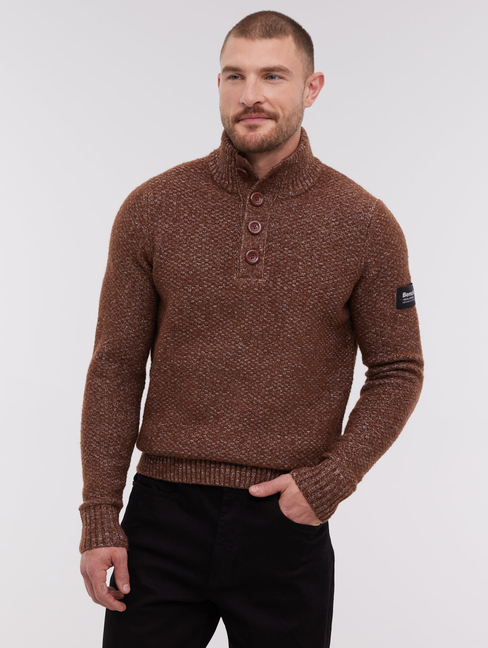 Hastom Funnel Neck Sweater - Brown