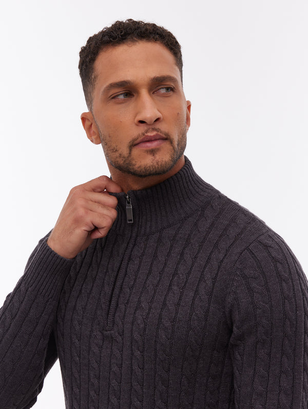 Rasola Quarter-Zip Sweater - Grey - Bench
