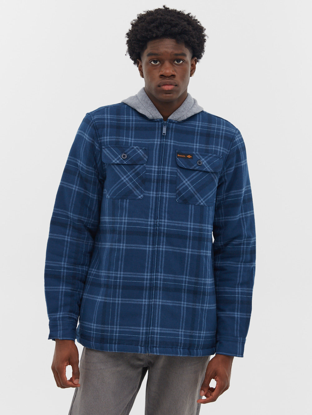 Sinclair Hooded Zip-Up Flannel Shirt - BN2G124846