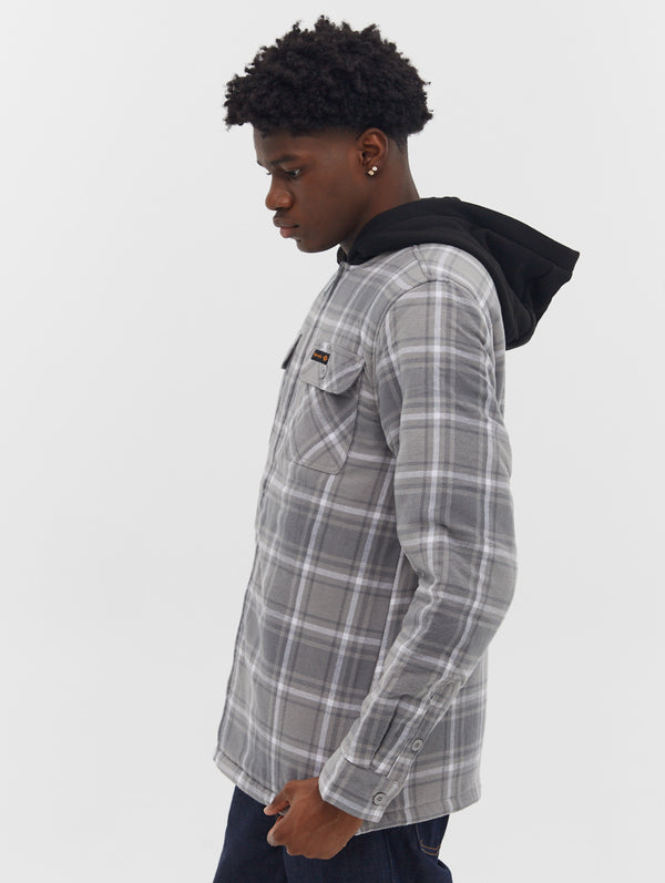 Manning Hooded Zip-Up Flannel Shirt - BN2G124847