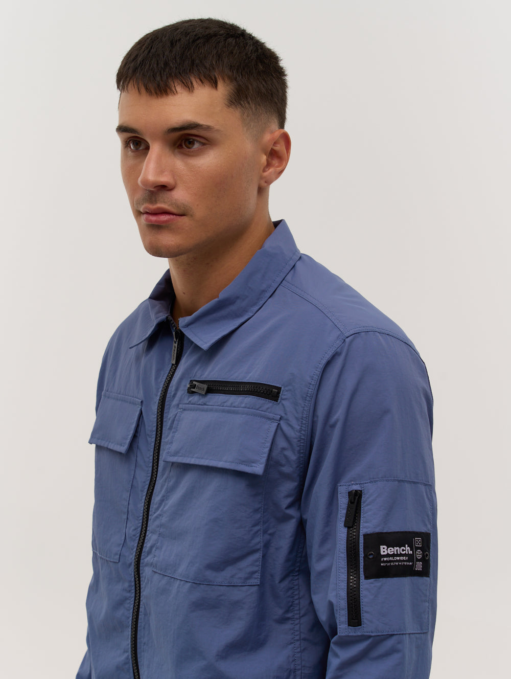 Branson Sleeve Pocket Shacket - Blue