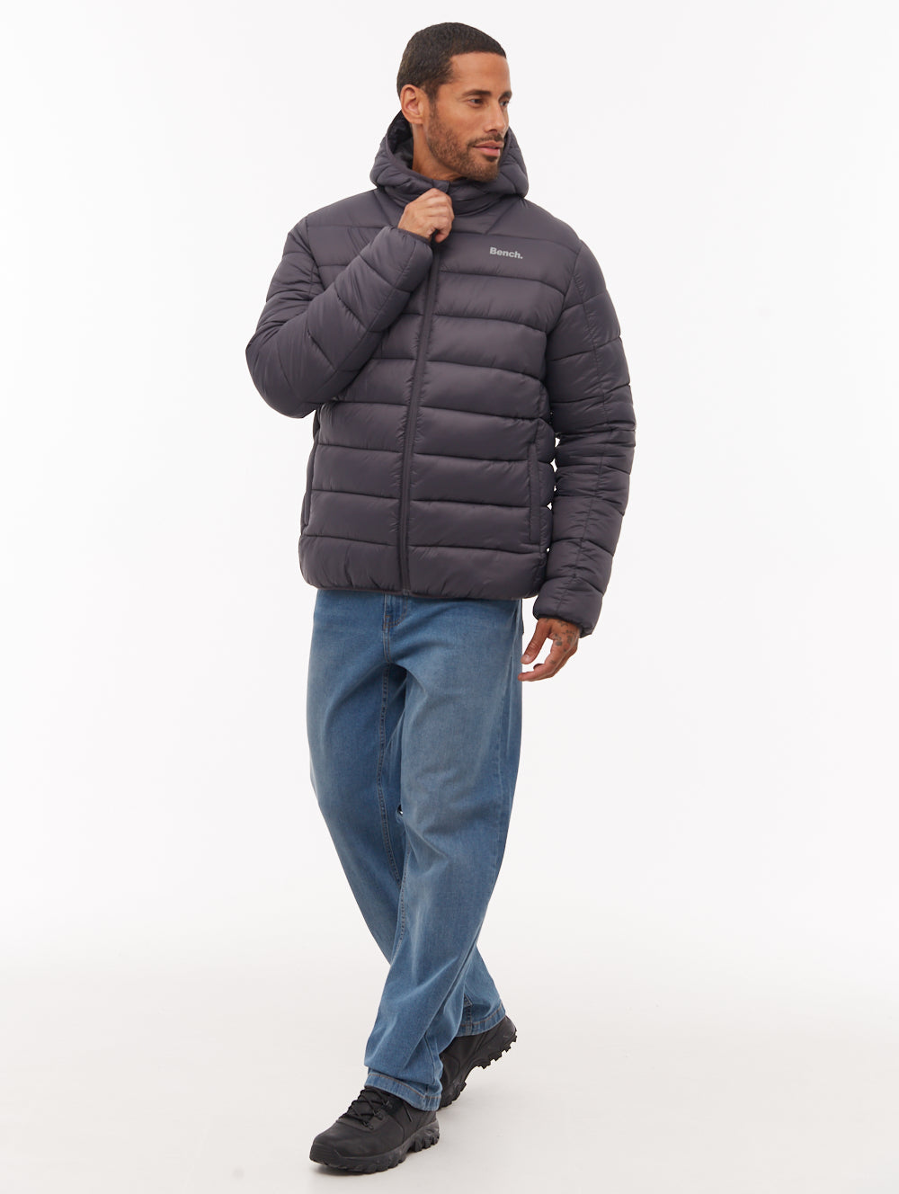 Afflor Hooded Puffer Jacket - Grey