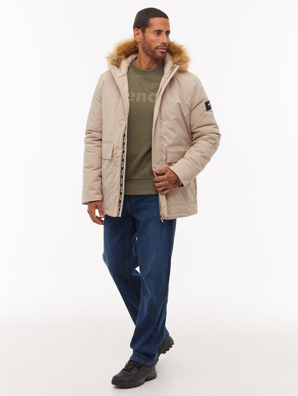 Jarryl parka à capuchon - Beige