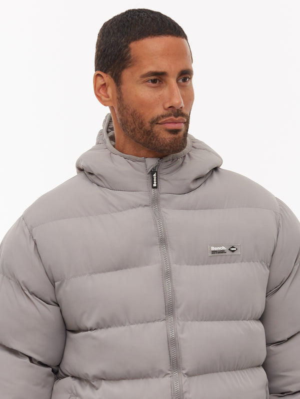 Arviss Hooded Puffer Jacket - Grey - Bench