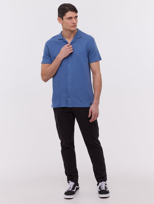 【pepsiman】BLEACHED CORD CABANA SHIRT Pilima Short Sleeve Cabana Shirt - Bench