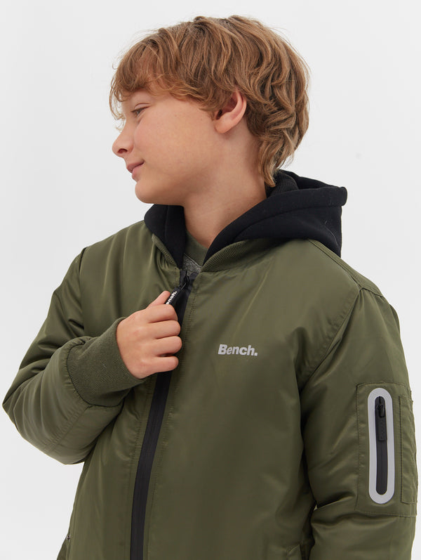 Boys hooded bomber on sale jacket