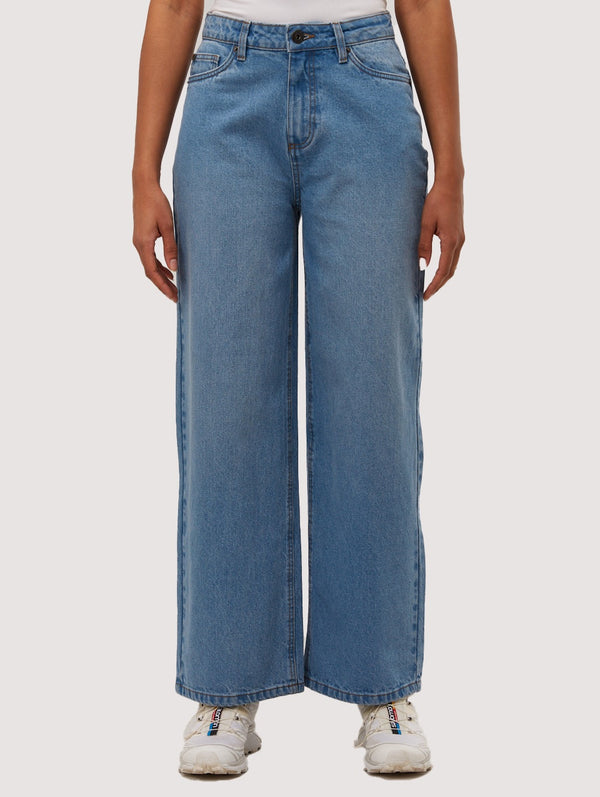 【BAON】Mvendi Washing Denim Wide Pants BAON (バオン) - ムベンディウォッシュ加工デニムワイドパンツ