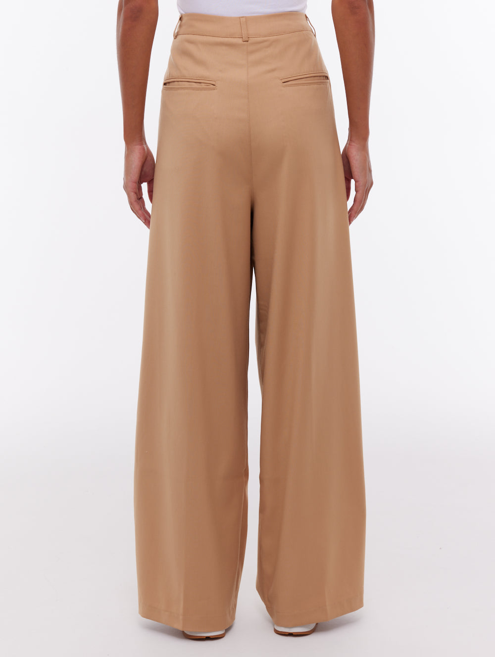 Monnie Wideleg Pants - Beige