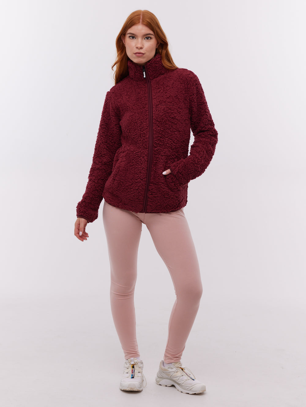 Klea Fleece Funnel Zip-Up - Red