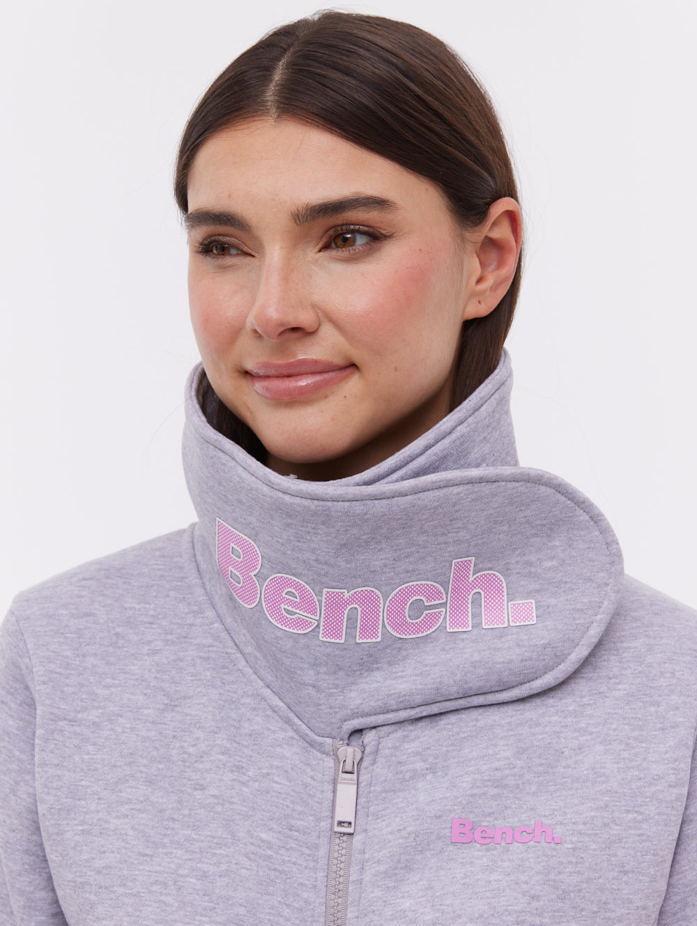 Haylo Wrap Neck Zip-Up