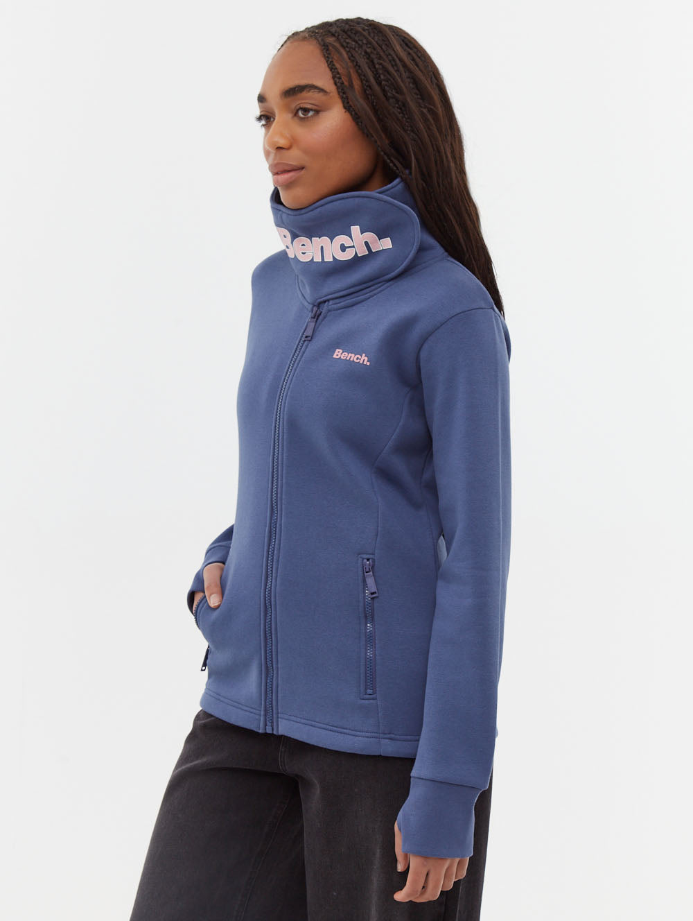 Haylo Wrap Neck Zip-Up