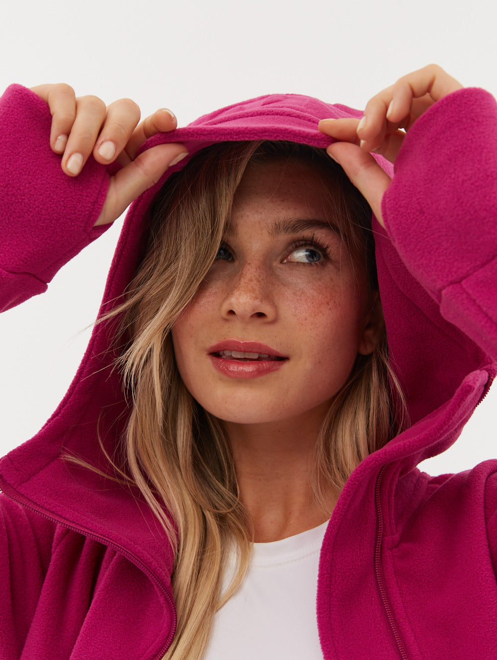 Ninja Pink Funnel Zips Microfleece w/Hood Shot 2