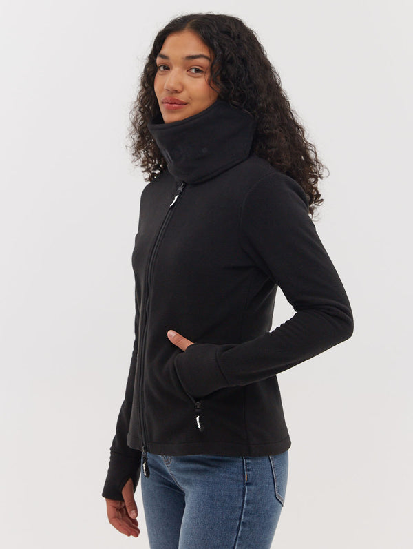 Funnel Microfleece Zip Up Wrap Neck