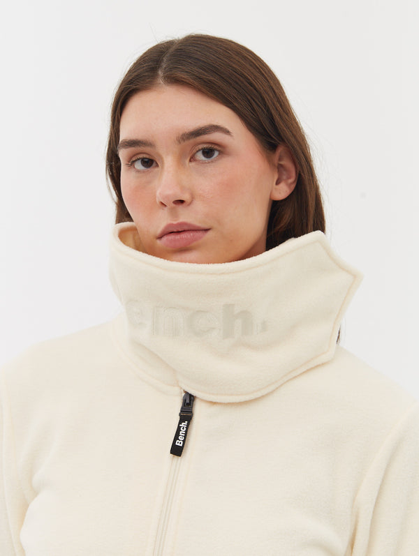 Funnel Microfleece Zip Up Wrap Neck Bench