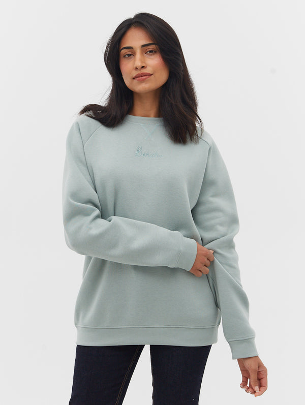 Light green crew neck sweatshirt deals