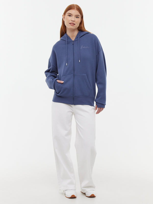 Naos Oversize Zip-Up Hoodie - Blue - Bench