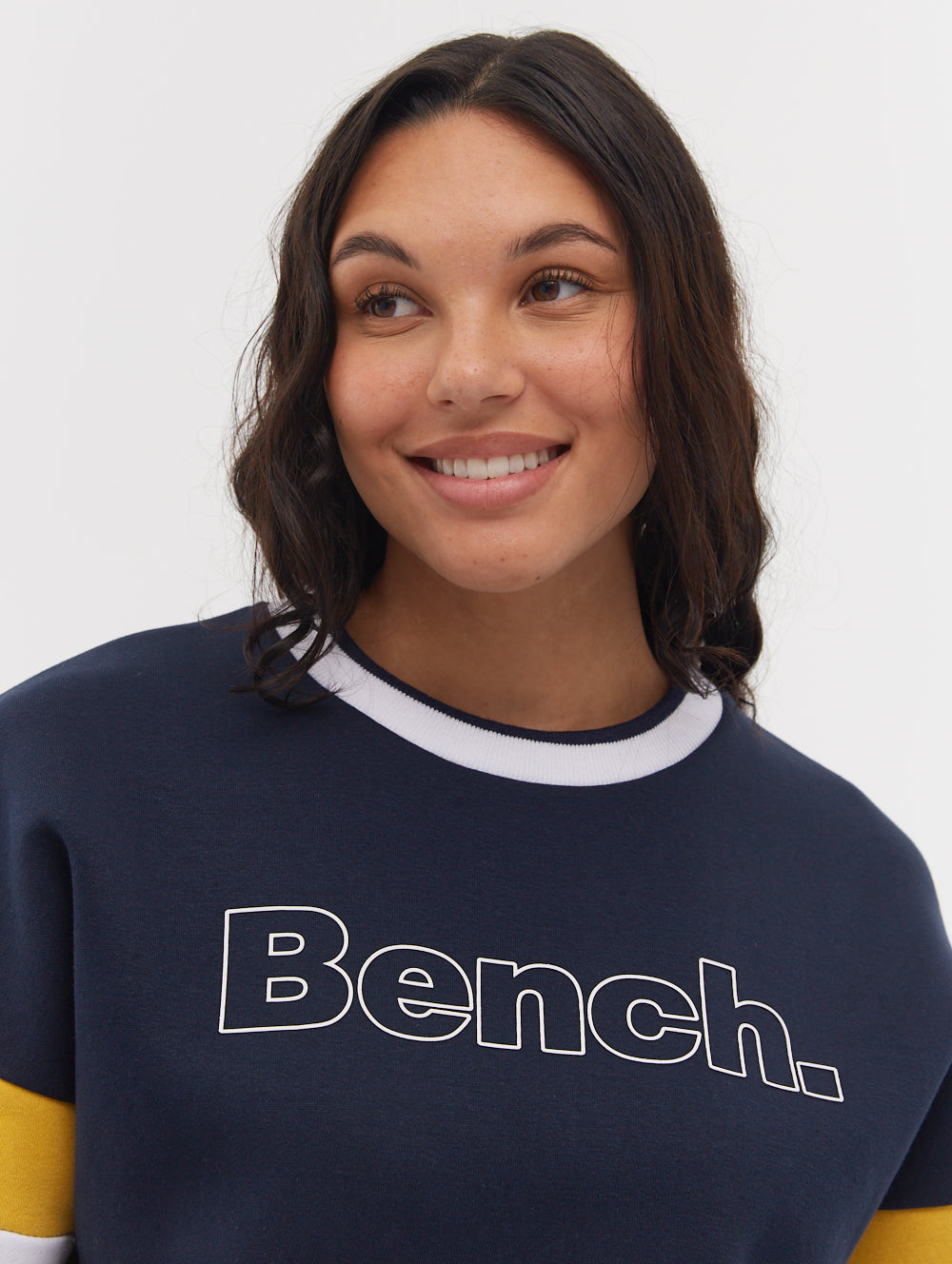 Hendra Stripe Sleeve Crew Neck Sweatshirt - Blue