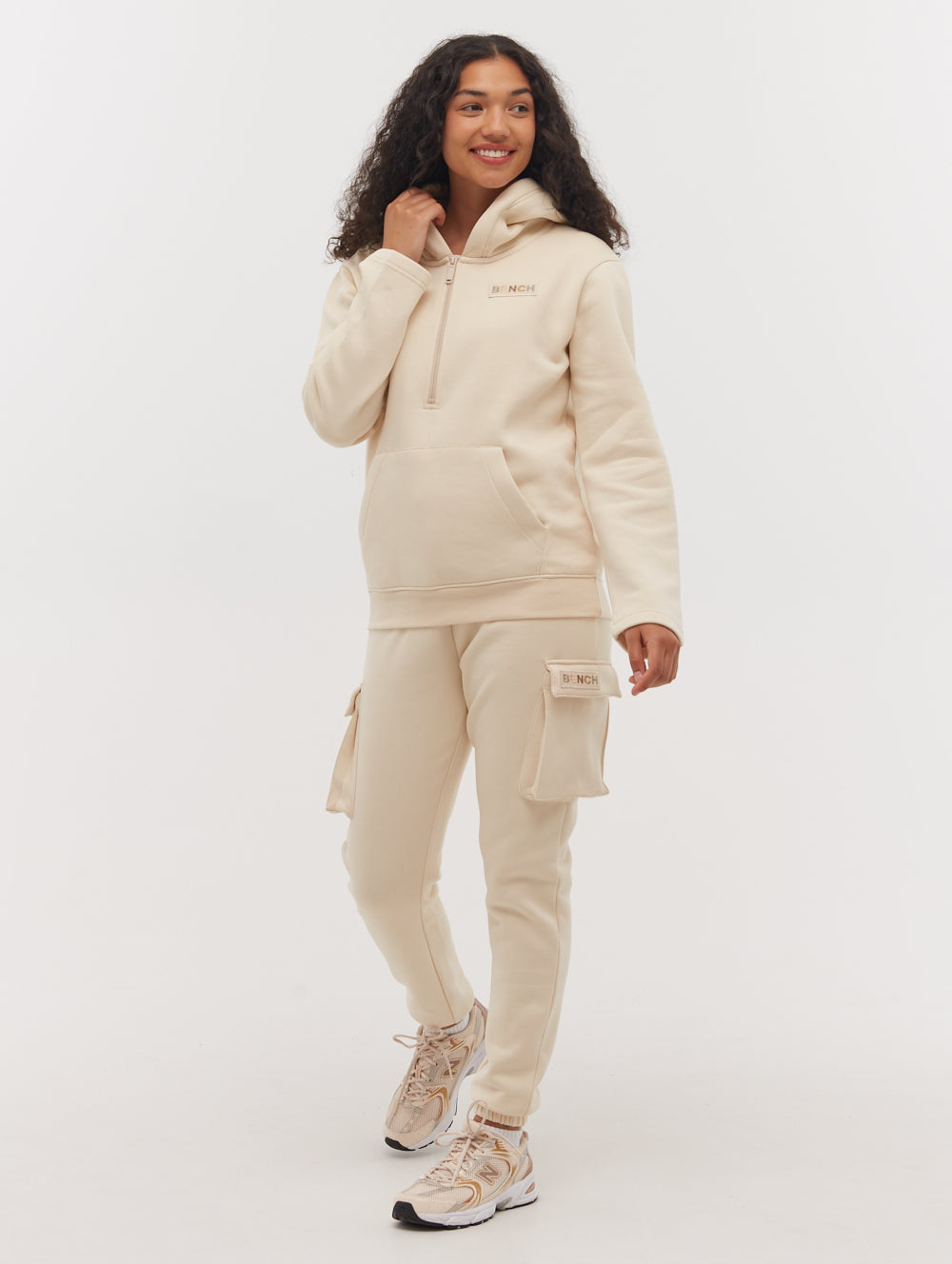 Yael Half-Zip Hoodie - White