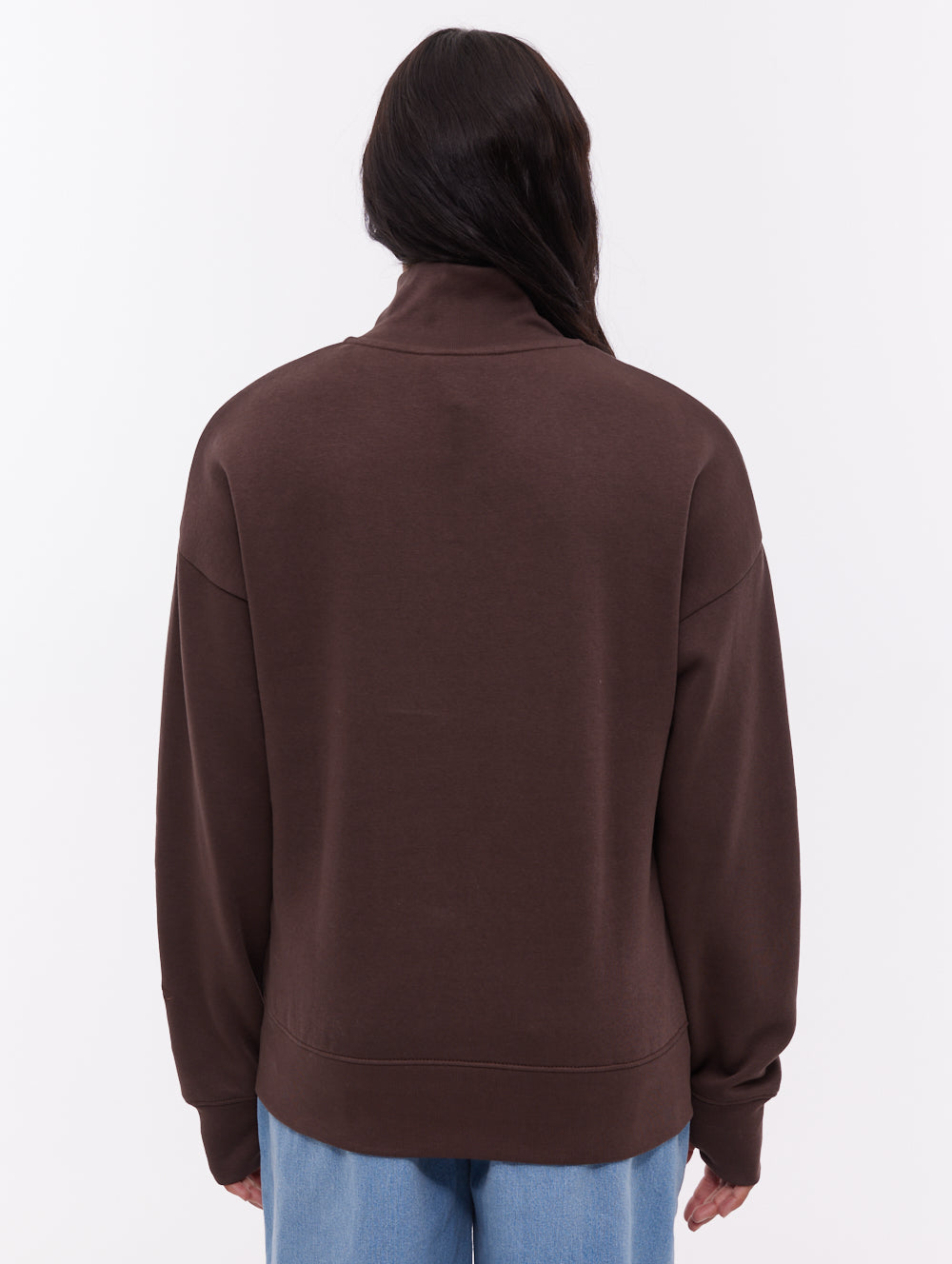 Zilia chandail demi-zip à col montant - Brun