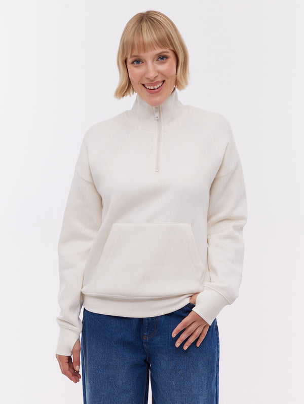Zilia Quarter-Zip Funnel Neck - White - Bench