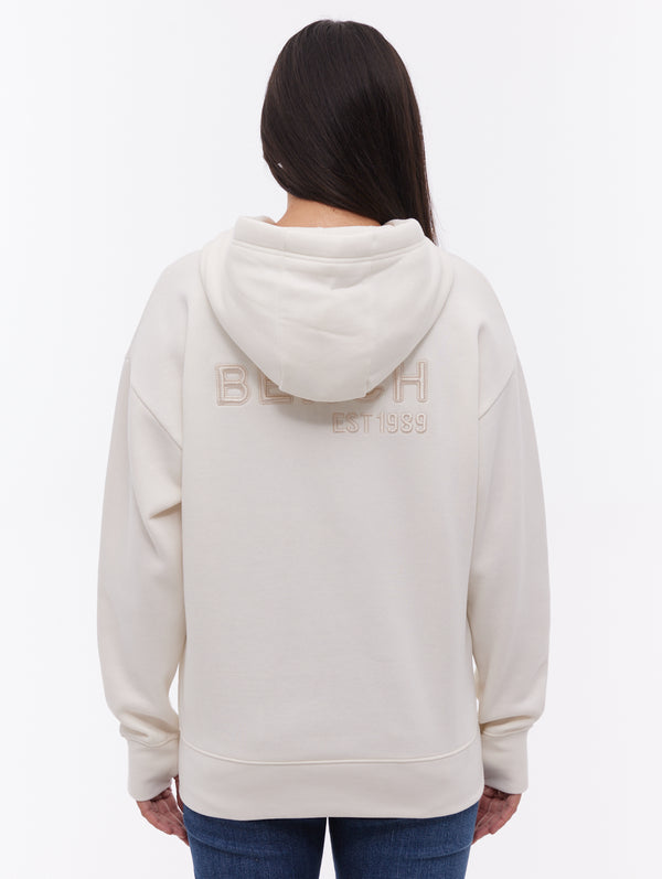 Temra Back Logo Zip-Up Hoodie - White - Bench