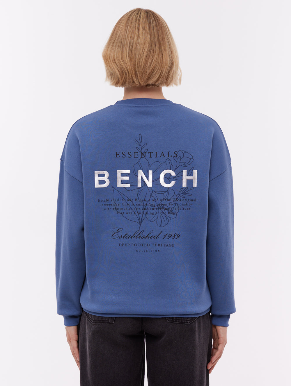 Gerna chandail à col rond imprimé au dos - Bleu