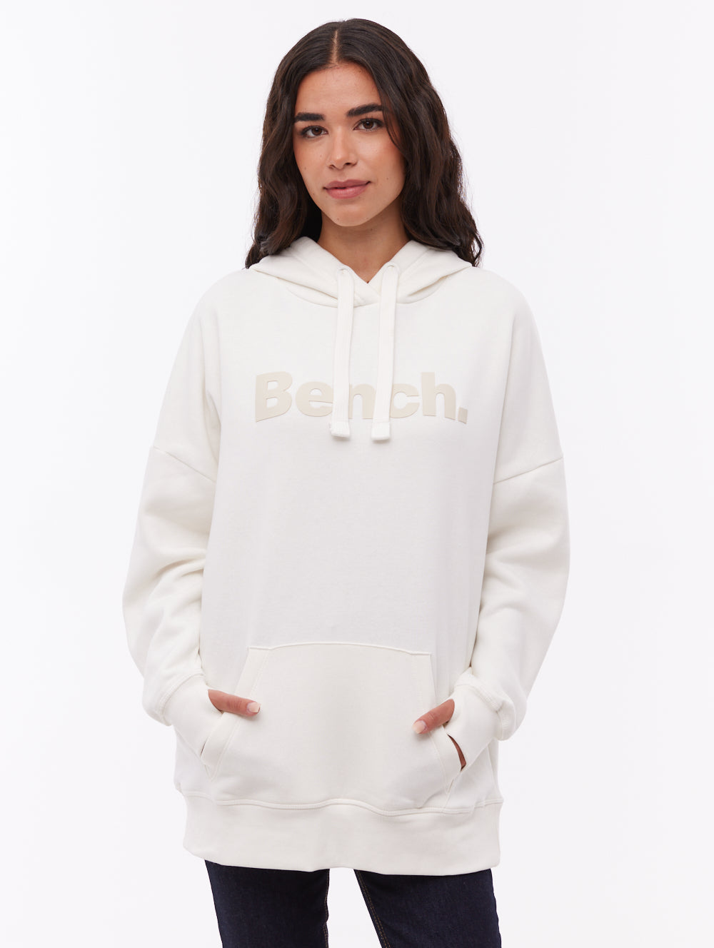 Linra White WH007 Hoodies Oversized Logo Shot 1