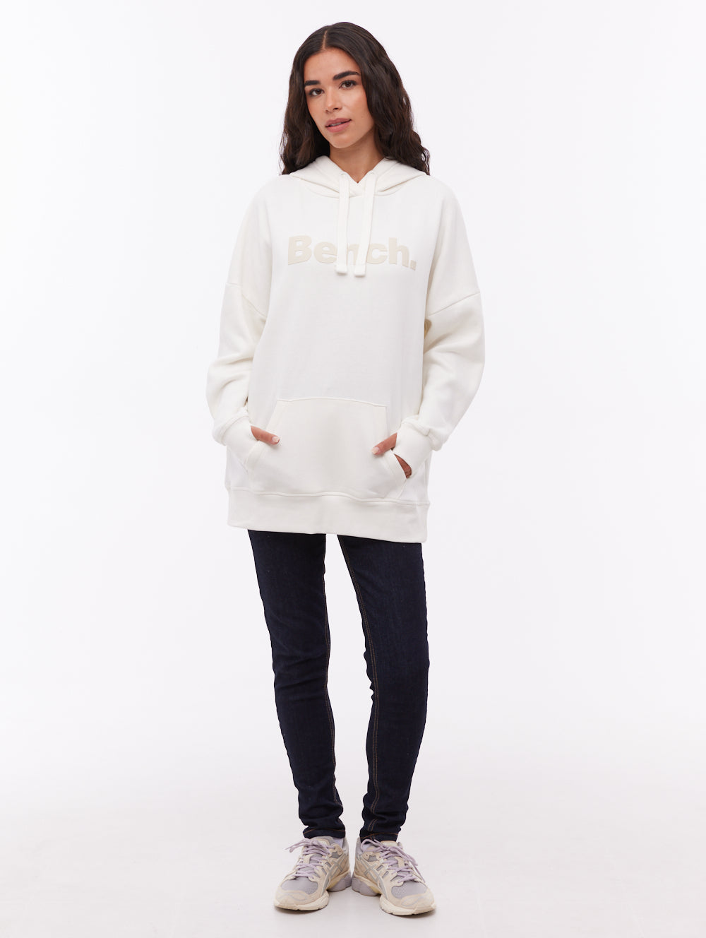 Linra White WH007 Hoodies Oversized Logo Shot 1