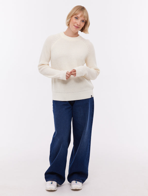 Georgiana Raglan Crew Neck Sweater - White - Bench