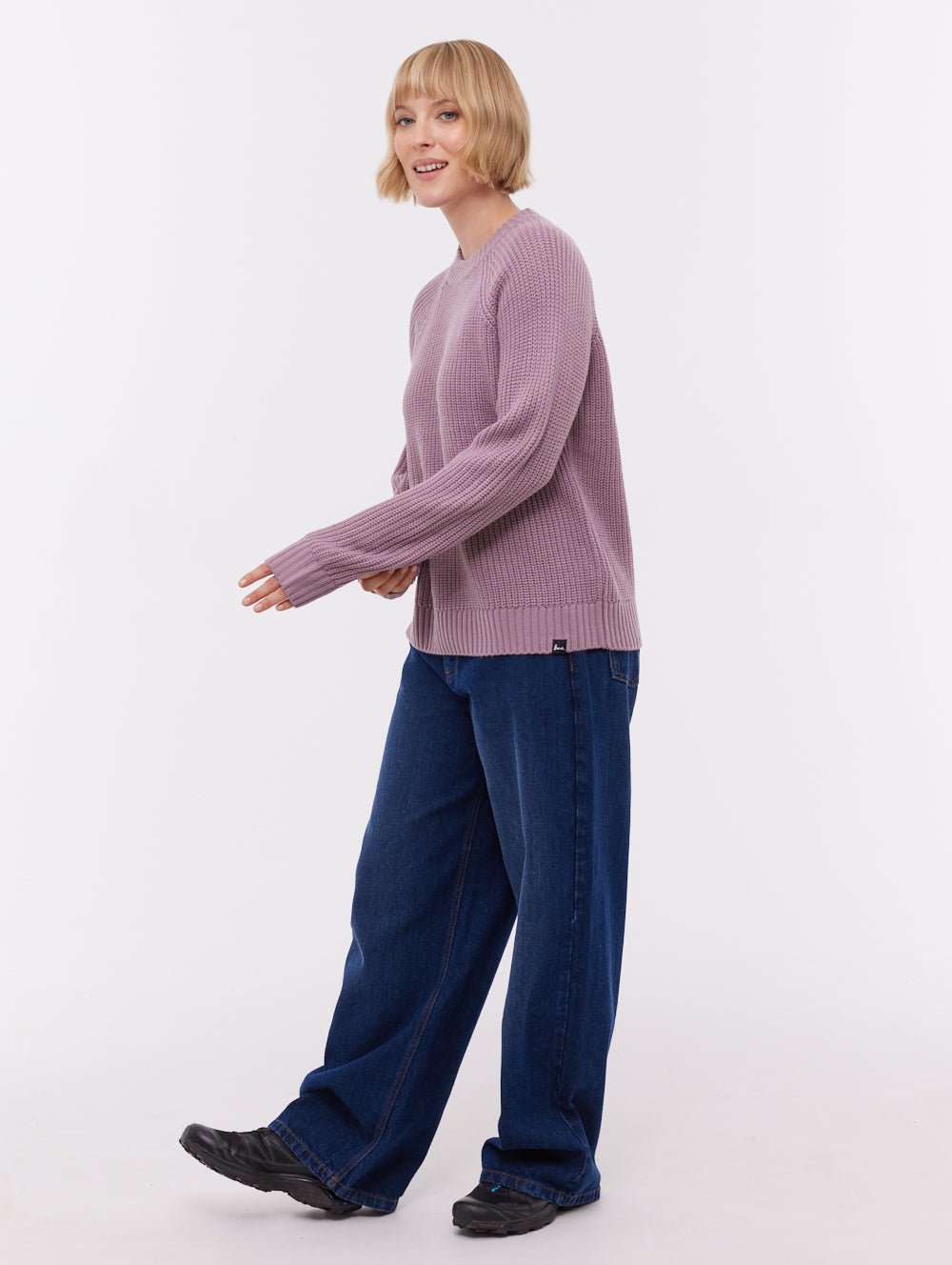 Georgiana chandail raglan à col rond - Violet