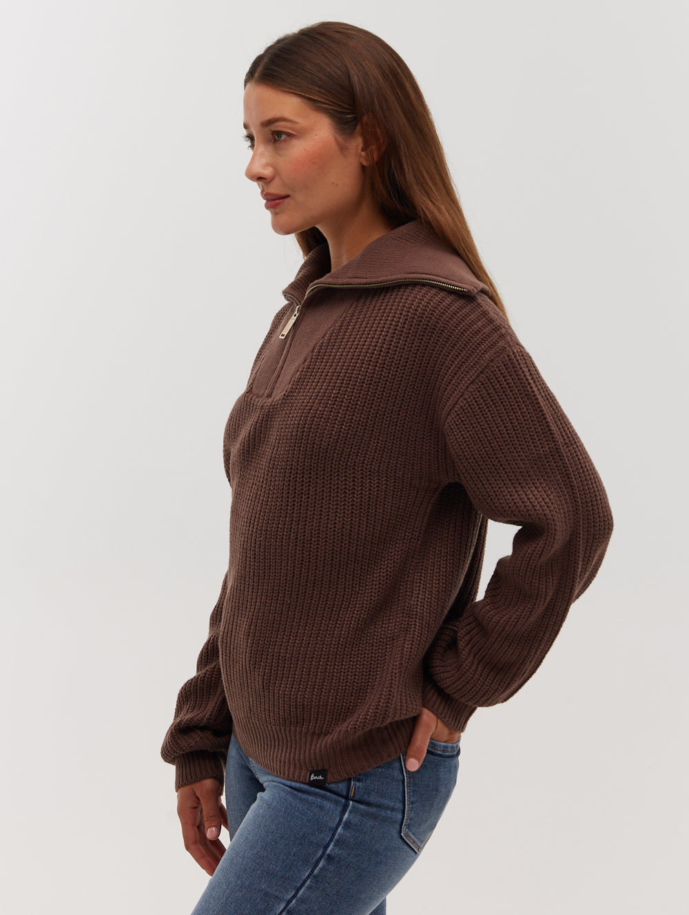 THURYNN Brown Knits 1/4 Zips Shot 3