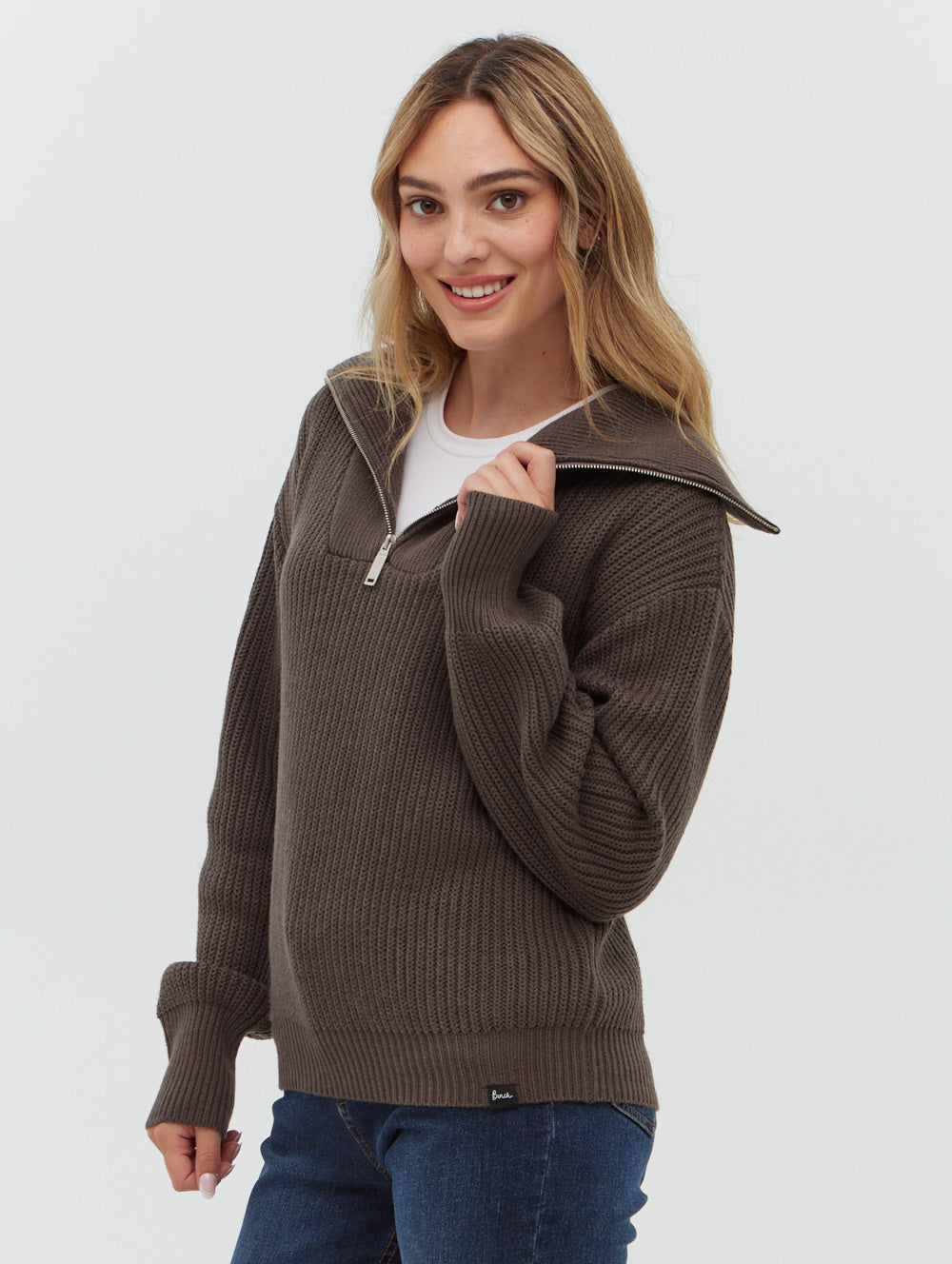 Thurynn Oversize Zippered Funnel Sweater - BN4F125078