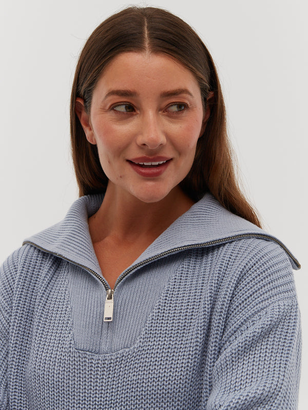 Thurynn Oversize Zippered Funnel Sweater - Bench
