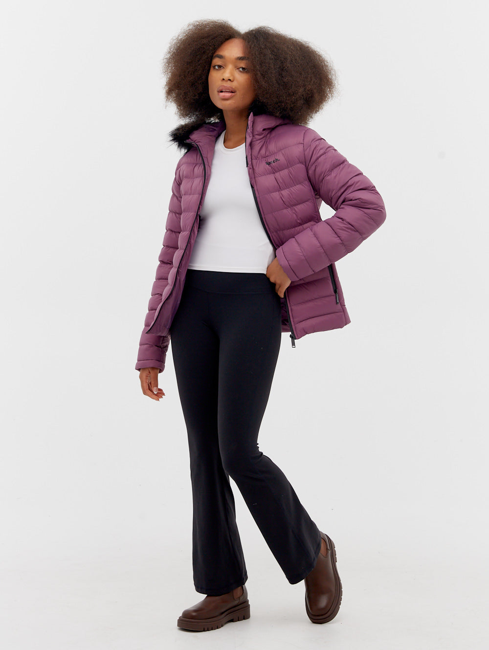 Ludlow Hooded Bomber Jacket - Purple