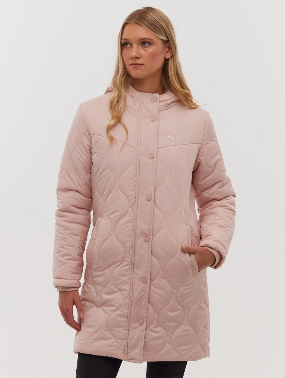 Dakoah Honeycomb Quilted Midi Jacket - Pink