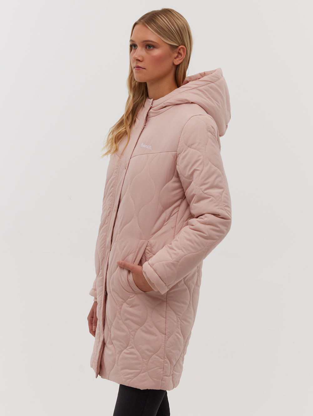 Dakoah Honeycomb Quilted Midi Jacket - Pink