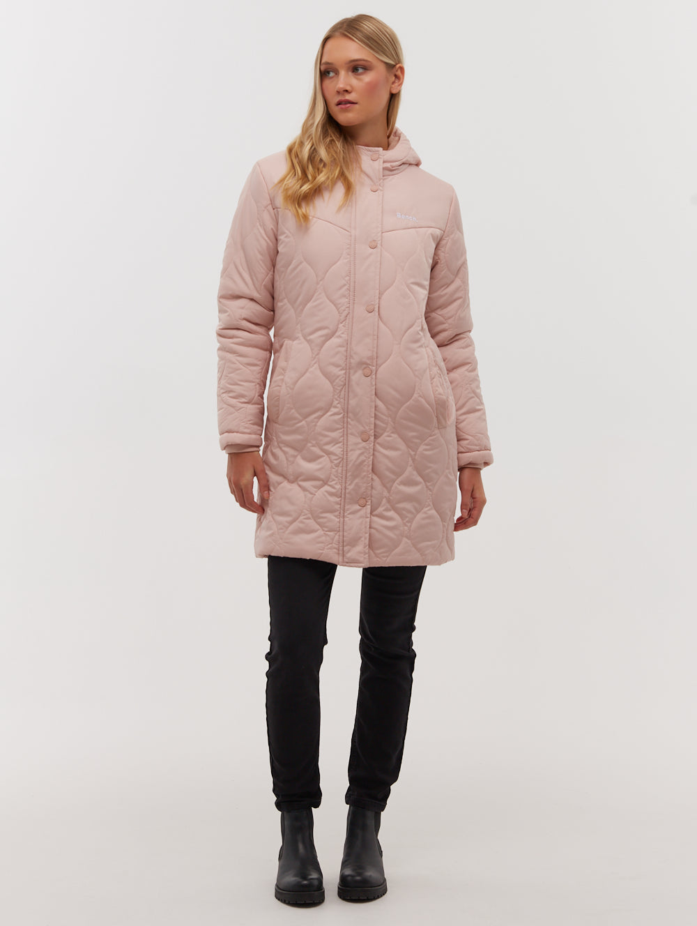 Dakoah Honeycomb Quilted Midi Jacket - Pink