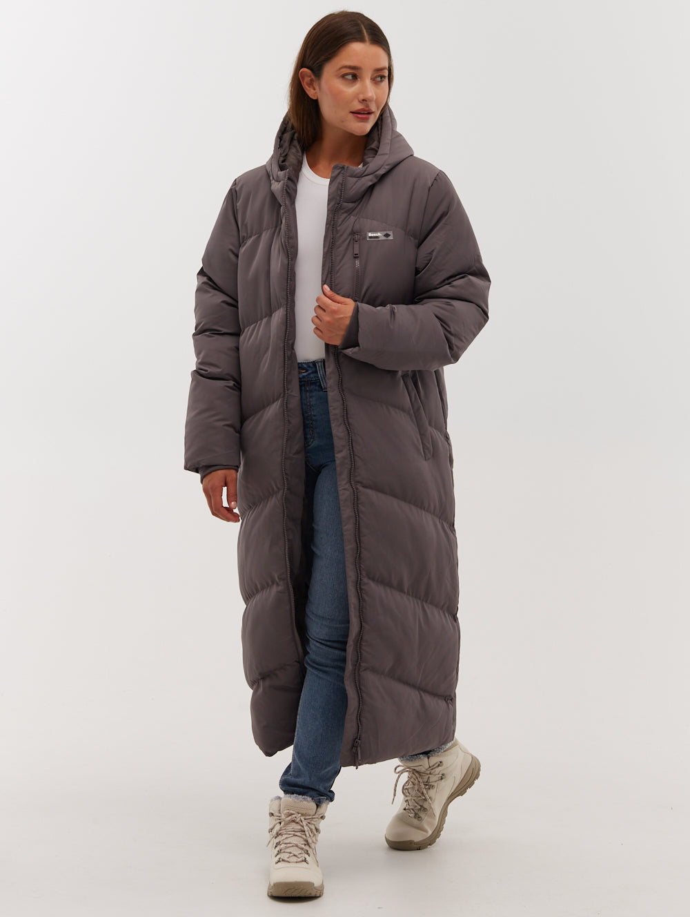 Eloraina Chevron Puffer Parka- Grey