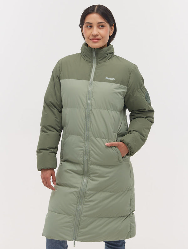 Phyllis Two Tone Long Parka BN4K25001 L Sage Green