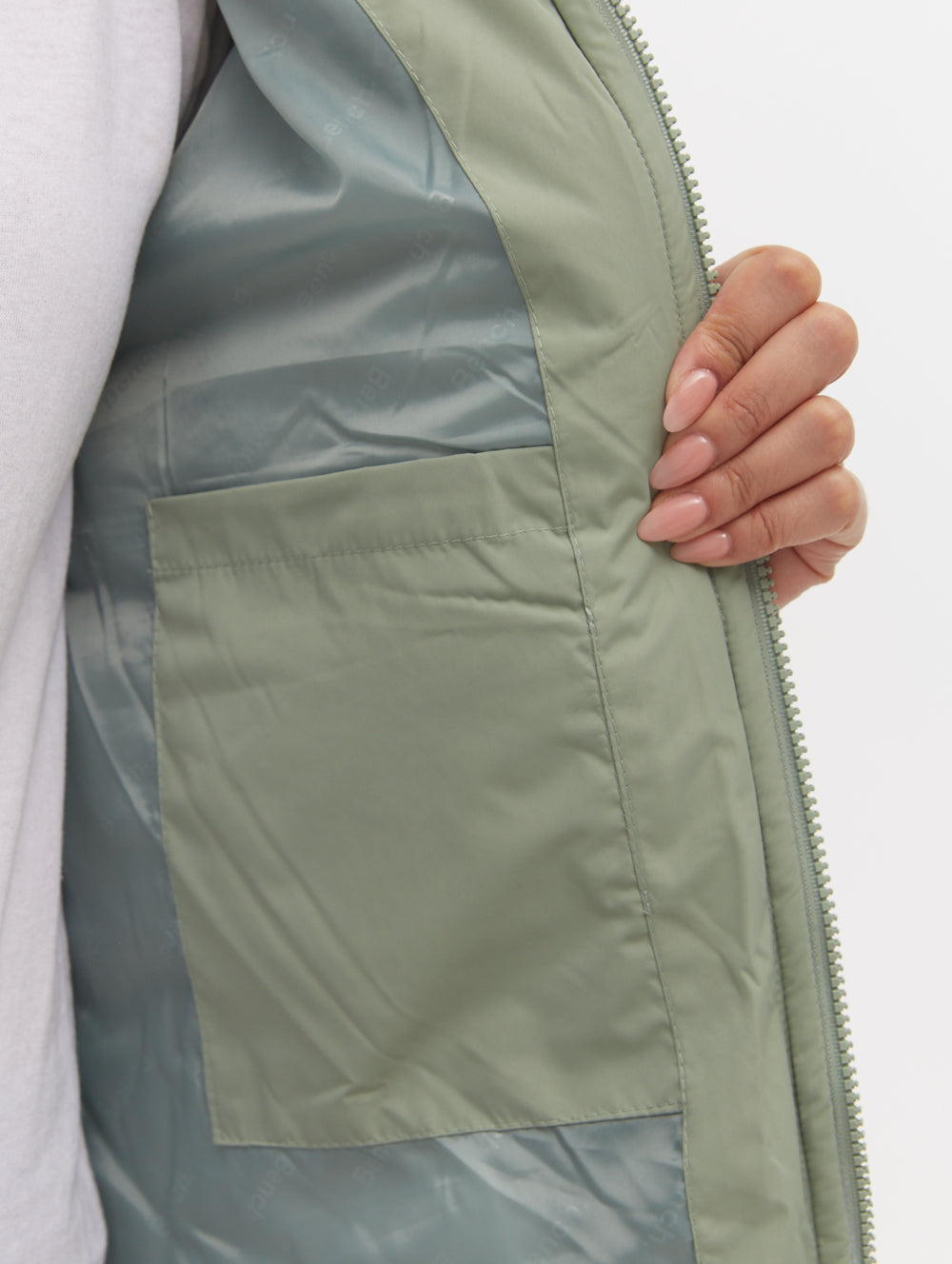 Phyllis Two-Tone Long Parka - Green