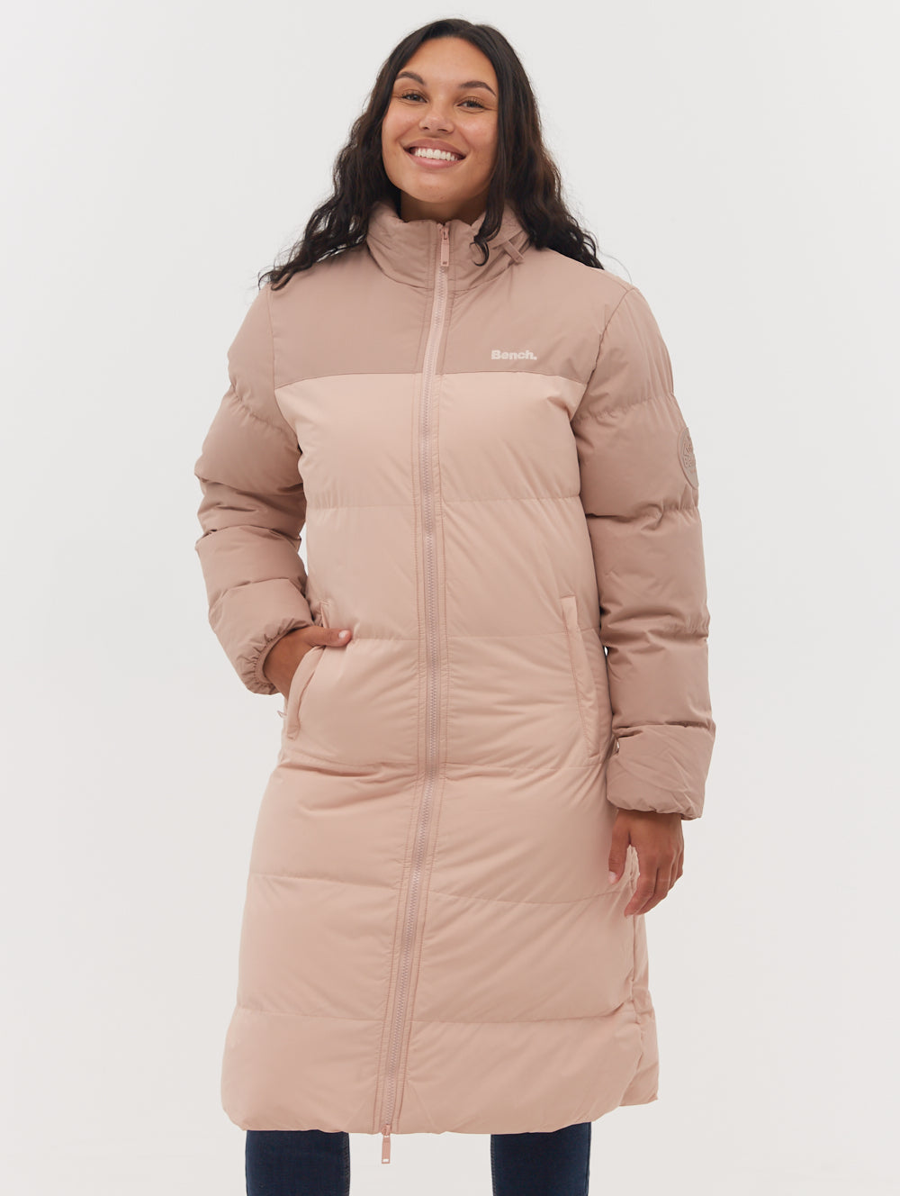 Phyllis Two-Tone Long Parka - Pink