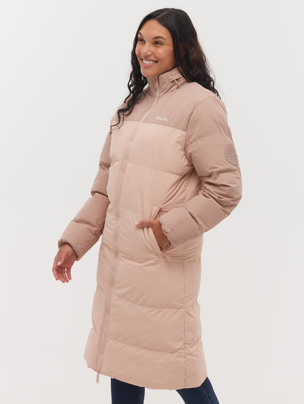 Phyllis Two-Tone Long Parka - Pink