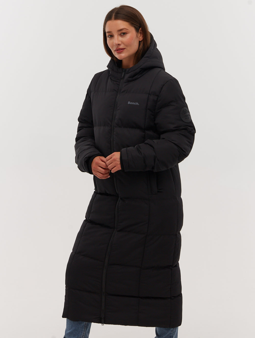 Polli Long Puffer Parka - Black