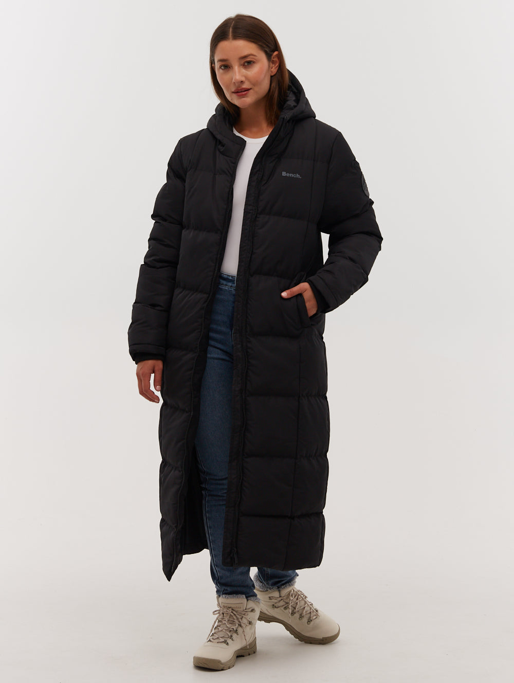Polli Long Puffer Parka - Black